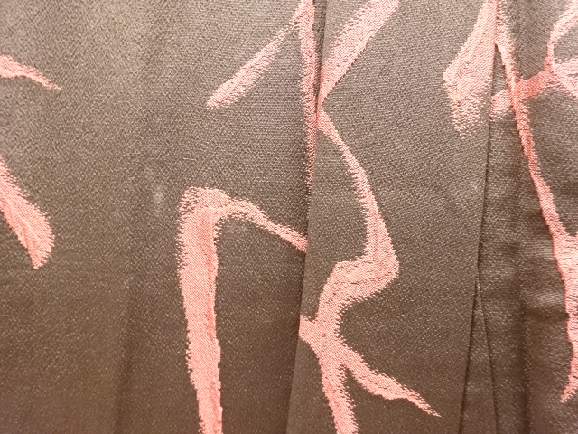  大正ロマン　抽象模様織り出しお召着物